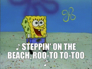 SpongeBob beach moving image