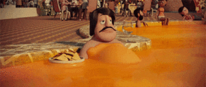 A Man in a Pool of Cheese Moving Image