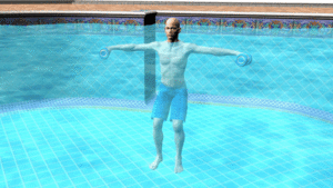 A man enjoying the pool.