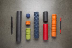 Foam rollers for sciatica pain on display