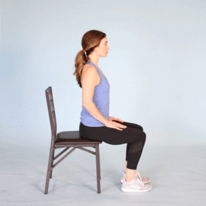 Seated stretch moving image of a woman